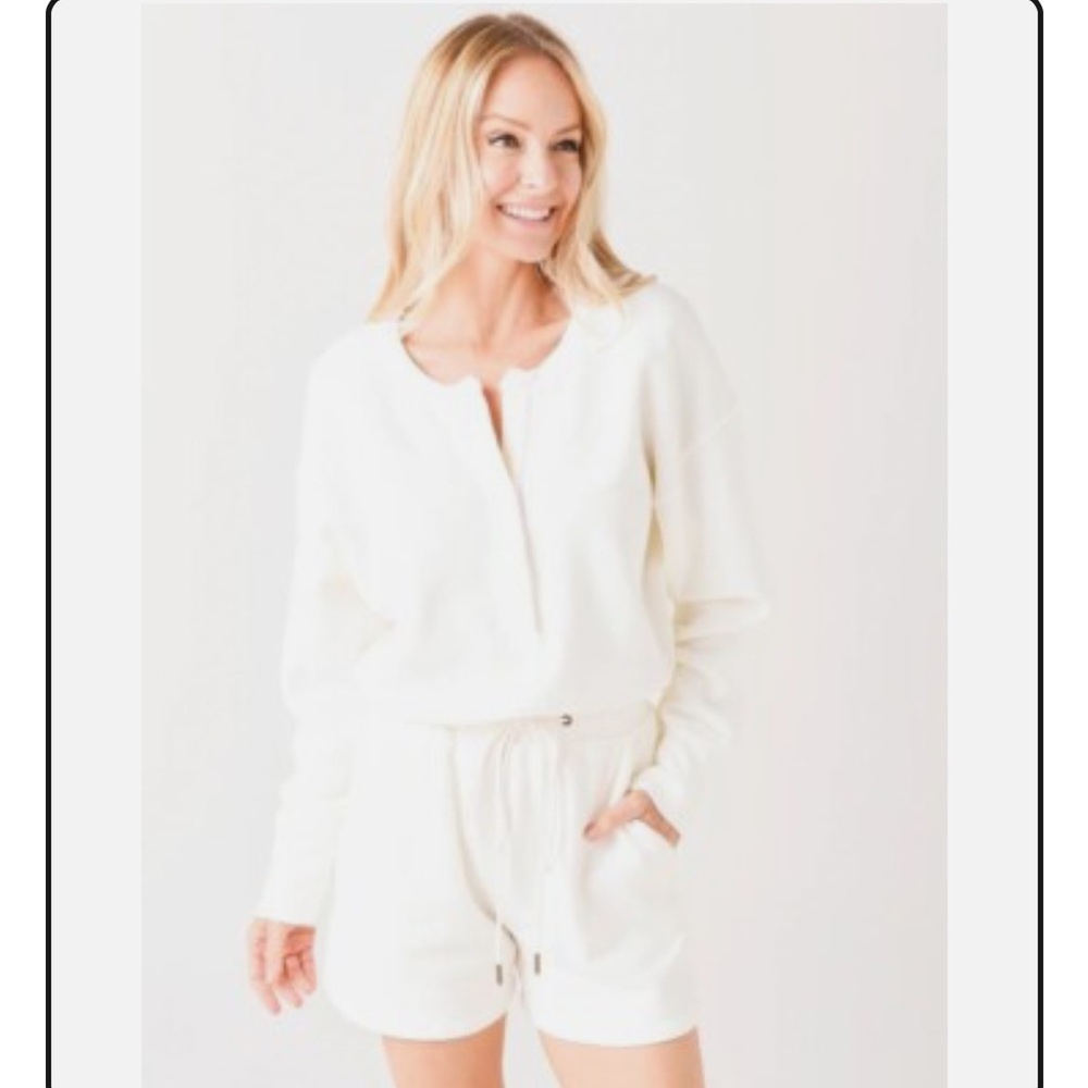 White Long Sleeve Romper loulou citizens of humanity